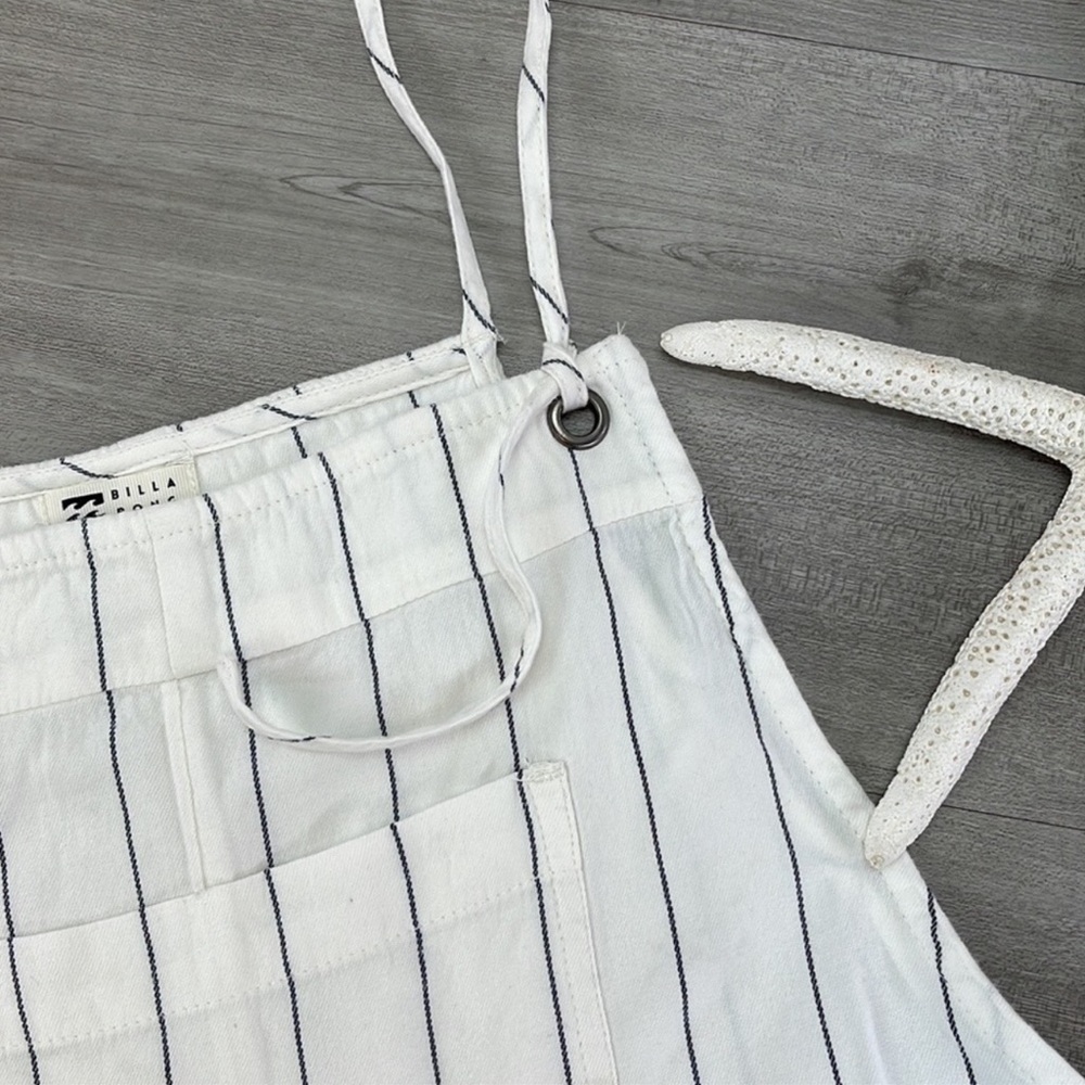 🔆BILLABONG🔆 Wild Pursuit White Striped Short Overalls ROMPER - Picture 9 of 13